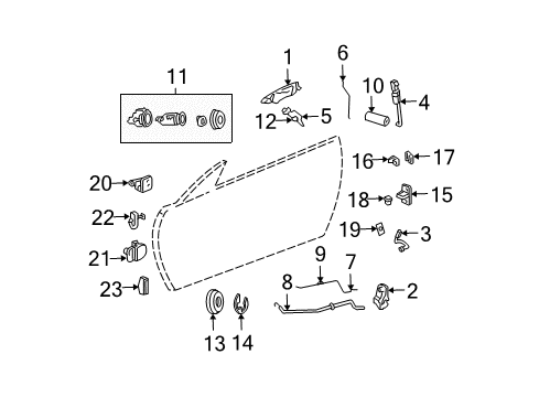 2001 Chrysler Sebring Door - Lock & Hardware Diagram 1 - Thumbnail