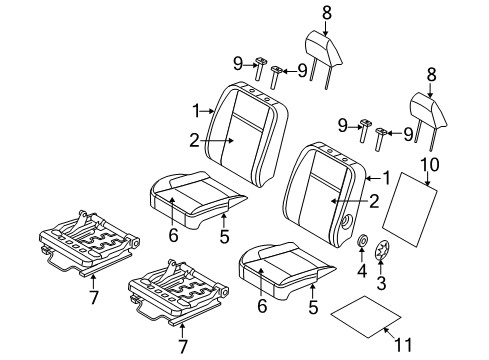 2007 Dodge Ram 1500 Front Seat Components Diagram 15 - Thumbnail