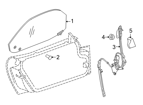 2008 Dodge Viper Glass - Door Diagram
