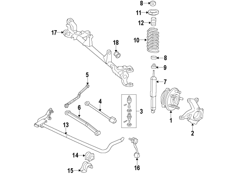 2011 Jeep Wrangler Front Suspension, Control Arm Diagram 4 - Thumbnail