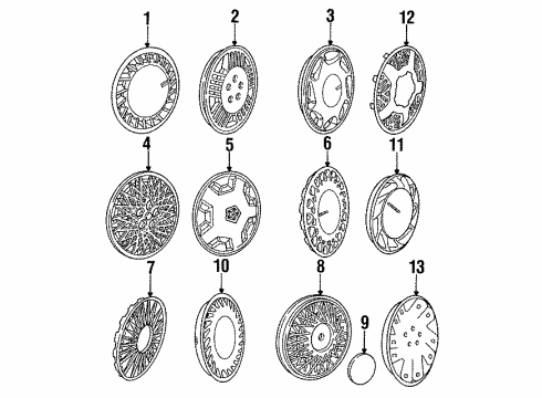 1991 Dodge Spirit Wheel Covers & Trim Diagram