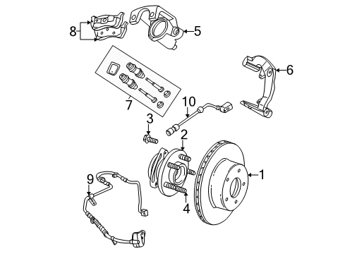 2004 Jeep Grand Cherokee Front Brakes Diagram 2 - Thumbnail