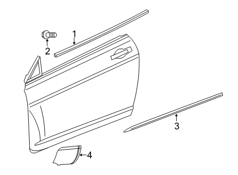 2011 Chrysler 200 Exterior Trim - Door Diagram
