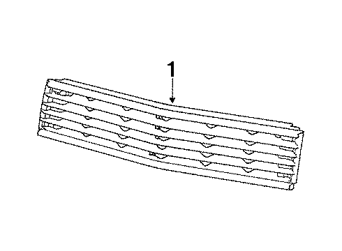 1991 Dodge Colt Grille & Components Diagram