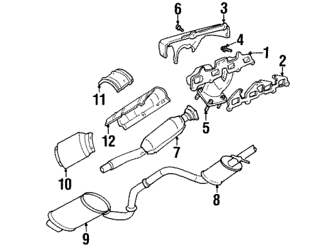 1997 Chrysler Cirrus Exhaust Components, Exhaust Manifold Diagram 1 - Thumbnail