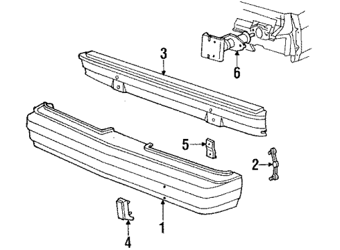 1986 Chrysler Town & Country Rear Bumper Diagram 2 - Thumbnail