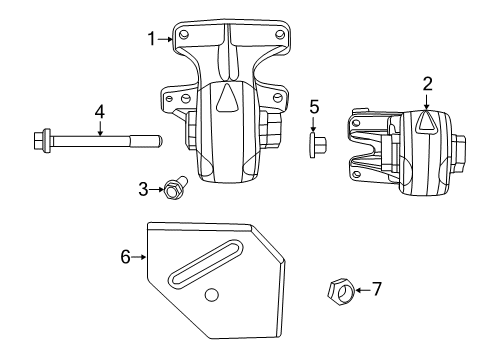 2021 Ram 1500 Classic Engine & Trans Mounting Diagram 3 - Thumbnail
