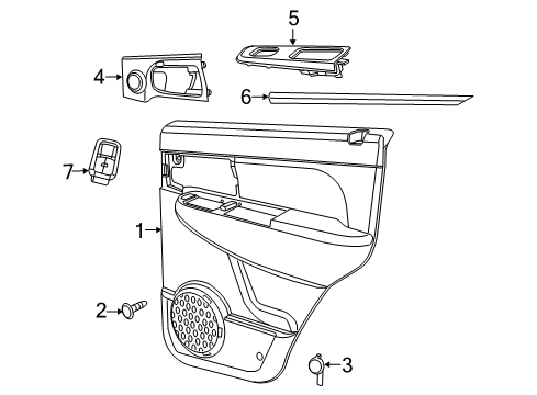 2009 Jeep Liberty Interior Trim - Rear Door Diagram
