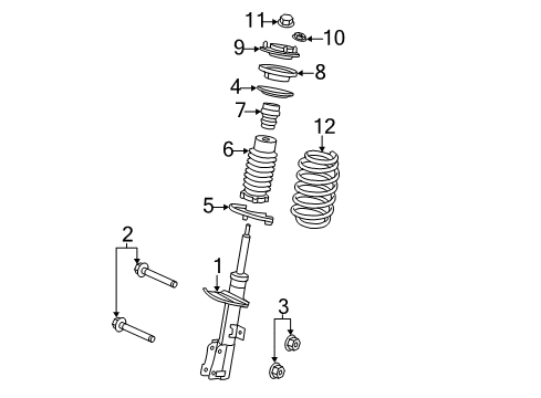 2011 Chrysler 200 Struts & Components - Front Diagram