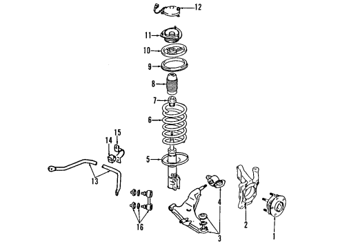 1994 Dodge Stealth Front Suspension, Control Arm, Stabilizer Bar Diagram 4 - Thumbnail