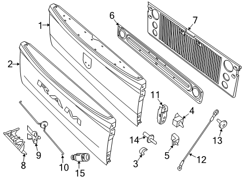 2021 Ram 1500 Classic Tail Gate, Body Diagram 1 - Thumbnail