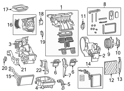 2013 Dodge Dart A/C Evaporator & Heater Components Diagram