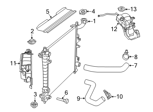 2013 Jeep Grand Cherokee Radiator & Components Diagram 1 - Thumbnail