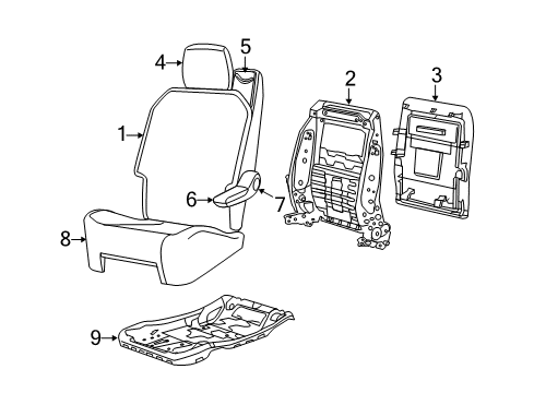 2013 Dodge Grand Caravan Second Row Seats, Body Diagram 5 - Thumbnail