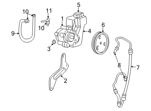 2003 Jeep Grand Cherokee P/S Pump & Hoses, Steering Gear & Linkage Diagram 2 - Thumbnail