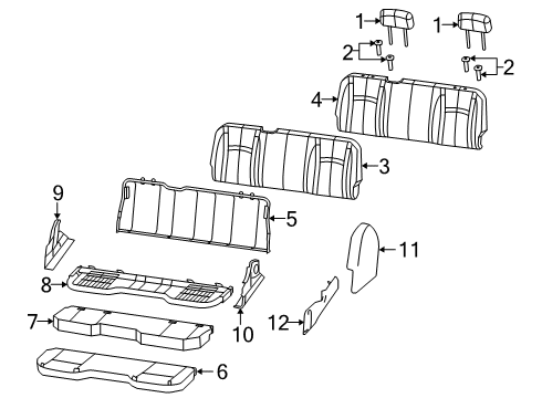 2020 Ram 1500 Classic Rear Seat Components Diagram 1 - Thumbnail