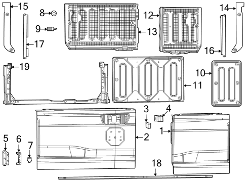 2020 Ram 1500 Tail Gate, Body Diagram 1 - Thumbnail