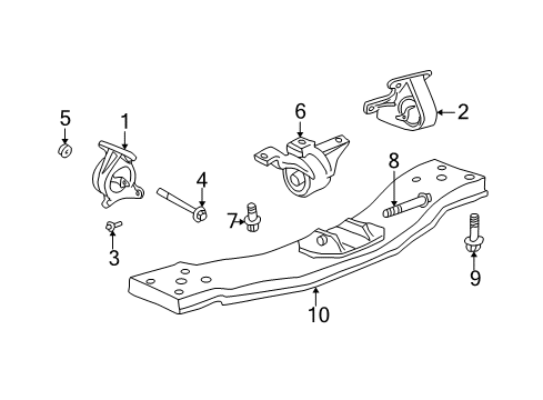 2005 Jeep Liberty Engine & Trans Mounting Diagram 5 - Thumbnail