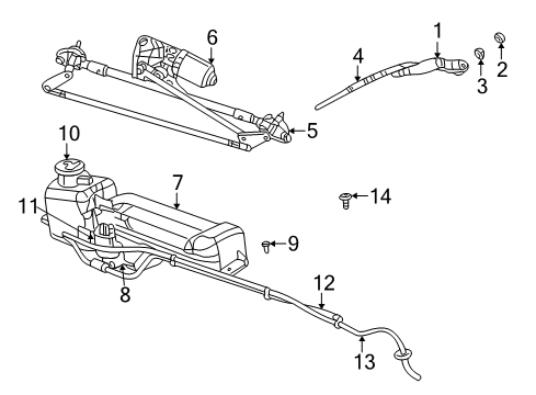 2005 Chrysler PT Cruiser Wiper & Washer Components Diagram 3 - Thumbnail