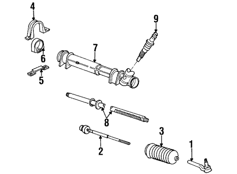 1987 Chrysler LeBaron P/S Pump & Hoses, Steering Gear & Linkage Diagram 5 - Thumbnail