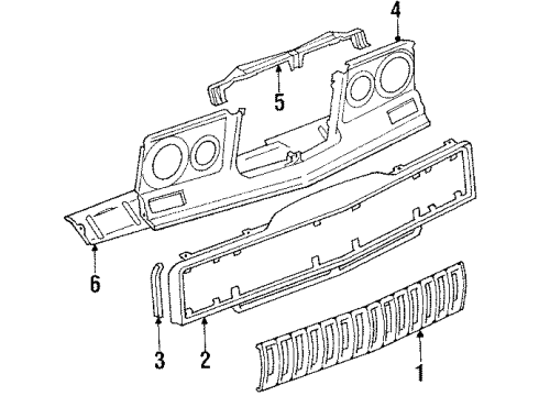 1989 Jeep Wagoneer Front Panel Diagram 2 - Thumbnail