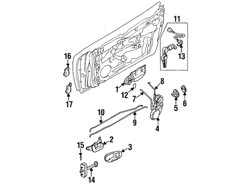 1999 Dodge Avenger Lock & Hardware Diagram