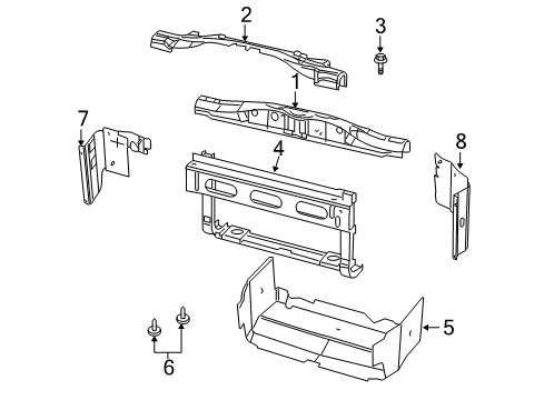 2011 Ram Dakota Radiator Support Diagram