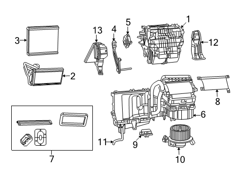 2014 Dodge Journey A/C Evaporator & Heater Components Diagram