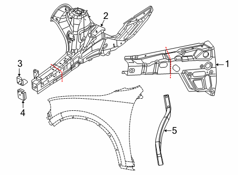 2017 Dodge Durango Structural Components & Rails Diagram