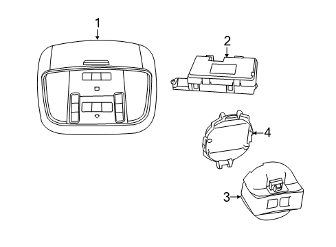 2019 Jeep Grand Cherokee Overhead Console Diagram