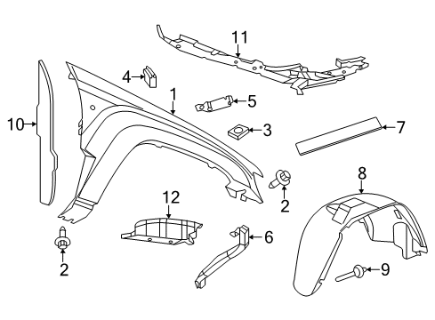 2019 Jeep Grand Cherokee Fender & Components Diagram