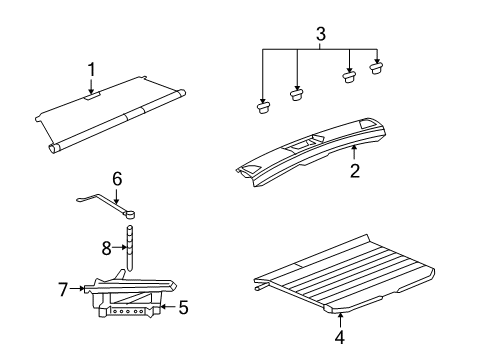 2017 Jeep Patriot Rear Body Interior Trim, Jack & Components Diagram
