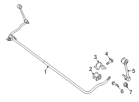 2020 Jeep Gladiator Stabilizer Bar & Components - Rear Diagram