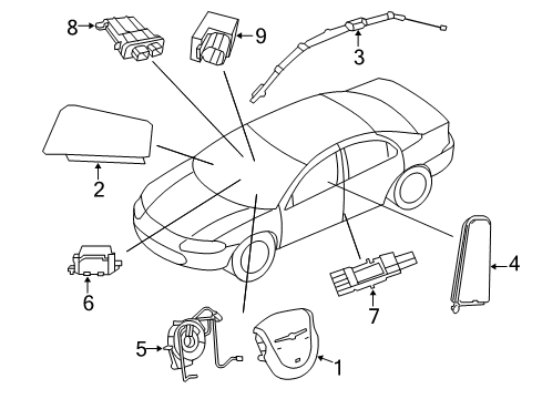 2007 Chrysler Sebring Air Bag Components Diagram