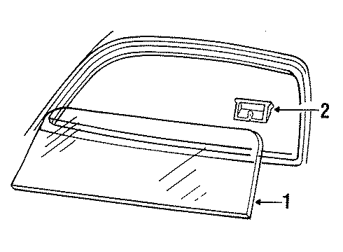 1994 Chrysler LeBaron Glass & Hardware - Back Glass Diagram