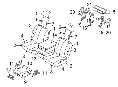 2003 Dodge Ram 2500 Front Seat Components Diagram 6 - Thumbnail