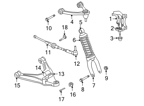 2008 Dodge Viper Rear Suspension, Control Arm Diagram 1 - Thumbnail