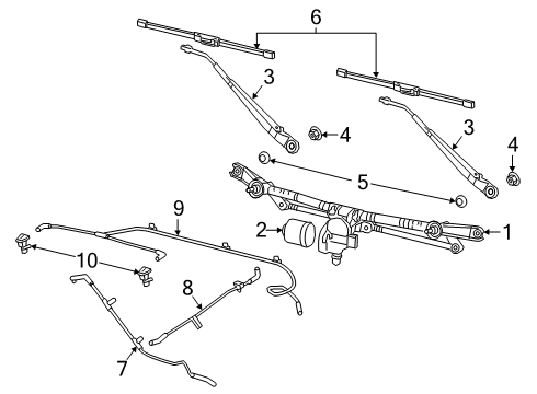 2020 Jeep Gladiator Wiper & Washer Components Diagram