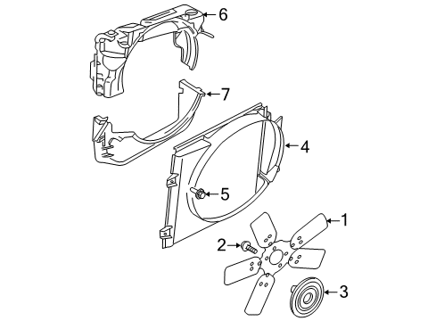 2002 Dodge Dakota Cooling System, Radiator, Water Pump, Cooling Fan Diagram 2 - Thumbnail
