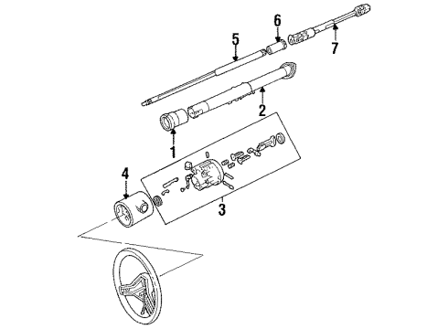 1988 Jeep Cherokee Steering Column & Shroud, Switches & Levers Diagram 1 - Thumbnail