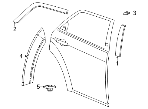 2022 Dodge Charger Exterior Trim - Rear Door Diagram