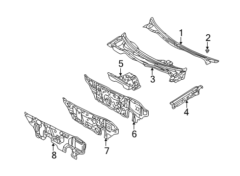 2005 Dodge Stratus Cowl Diagram 1 - Thumbnail