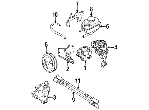 1998 Chrysler Cirrus P/S Pump & Hoses, Steering Gear & Linkage Diagram 3 - Thumbnail