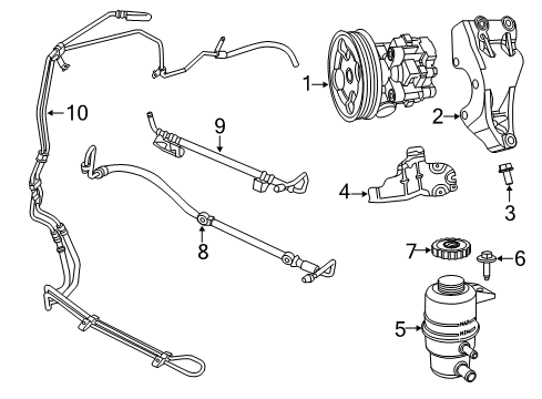 2011 Chrysler 200 P/S Pump & Hoses, Steering Gear & Linkage Diagram 4 - Thumbnail