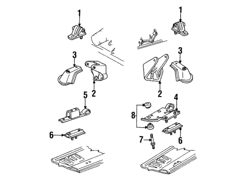 1987 Jeep Wrangler Engine & Trans Mounting Diagram 2 - Thumbnail