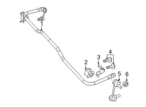 2007 Chrysler Sebring Rear Suspension Components, Stabilizer Bar Diagram 3 - Thumbnail