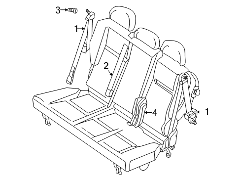 2005 Chrysler PT Cruiser Rear Seat Belts Diagram 2 - Thumbnail