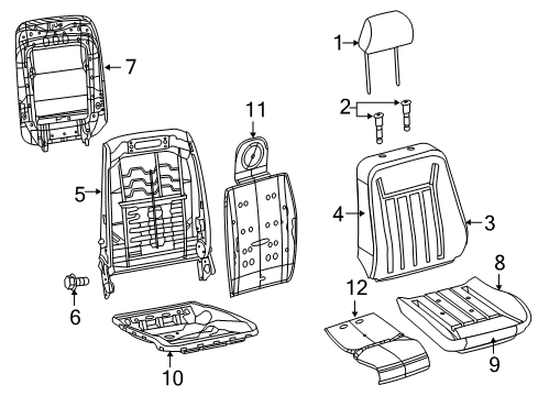 2018 Chrysler 300 Front Seat Components Diagram 1 - Thumbnail