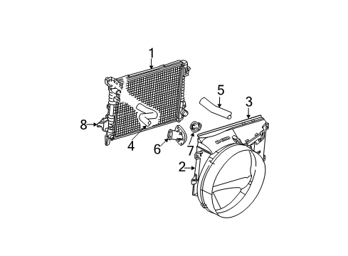 2005 Dodge Ram 1500 Radiator & Components Diagram 4 - Thumbnail