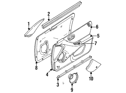 1997 Chrysler Cirrus Interior Trim - Front Door Diagram